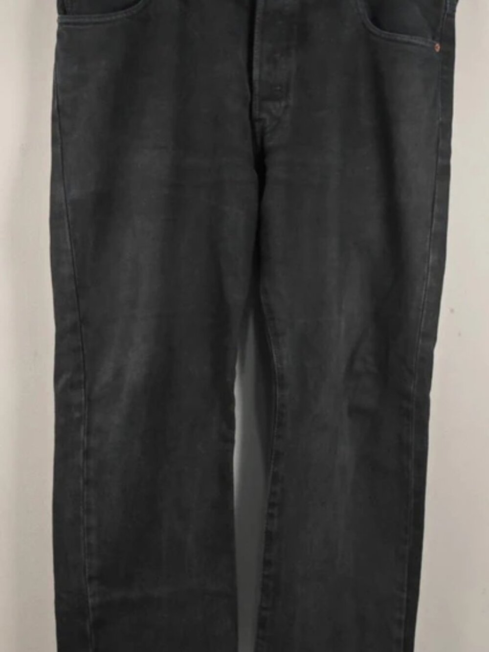 Levi's 501 Jeans Mens W36 L30 Black Cotton Red Tab Wash Denim Casual Button